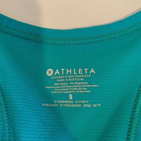 Athleta Tank Top Womens S Small Caribbean Speedlight Seamless Racerback Ruched - Picture 8 of 10